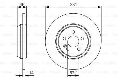 Купити Гальмівний диск Mercedes M-Class BOSCH 0986479S12 (фото1) підбір по VIN коду, ціна 744 грн.