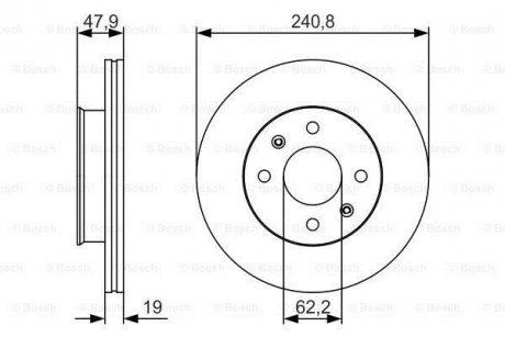 Купити Гальмівний диск Hyundai Getz BOSCH 0986479S18 (фото1) підбір по VIN коду, ціна 857 грн.