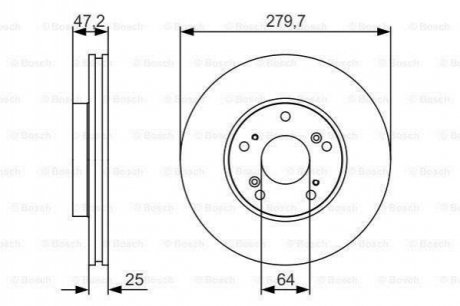 Купить Диск тормозной Honda Civic, Accord BOSCH 0 986 479 S82 (фото1) подбор по VIN коду, цена 1408 грн.