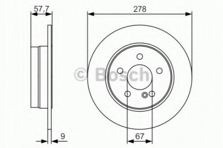 Купити Гальмівний диск BOSCH 0986479S96 (фото1) підбір по VIN коду, ціна 977 грн.