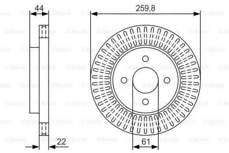 Гальмівний диск пер. NISSAN Versa II -20 BOSCH 0986479U02