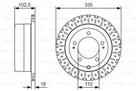 Диск тормозной TOYOTA Land Cruiser J6/J7/J10 'R'98-07 PR2 Toyota Land Cruiser BOSCH 0986479U32