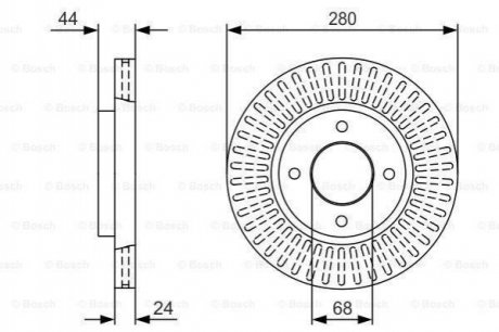 Купить Тормозной диск BOSCH 0986479U62 (фото1) подбор по VIN коду, цена 1377 грн.