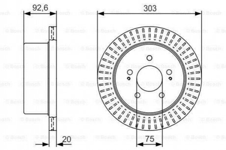 HYUNDAI Тормозной диск задн.H-1 02- BOSCH 0986479V26