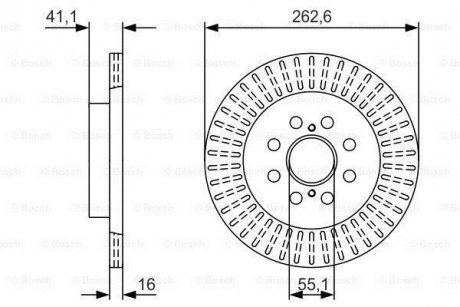 A_Тормозной диск - снят с выр-ва Toyota Camry, Celica, Lexus RX BOSCH 0986479V35