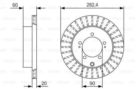 Диск тормозов. задн. MITSUBISHI LANCER -04 BOSCH 0986479V40