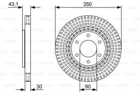 Купить Диск тормозной BOSCH 0 986 479 V51 (фото1) подбор по VIN коду, цена 2077 грн.