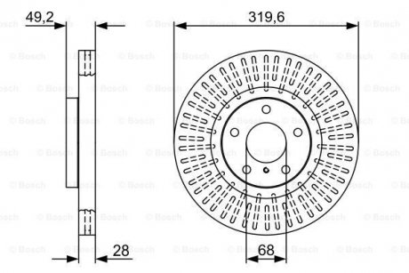 Диск гальмівний INFINITI/NISSAN FX35/FX/Maxima \'\'F \'\'3,5-4,5 \'\'02-08 Nissan Murano, Infiniti M, G BOSCH 0986479V60