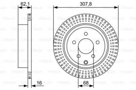 Диск гальмівний INFINITI/NISSAN FX/M/Q70/Q50/JX/QX60/QX70/FX35/Murano/Pathfinder \'\'R \'\'3,5-4,5 \'\'08- Infiniti M, Nissan Murano, Infiniti FX, Q BOSCH 0986479W11