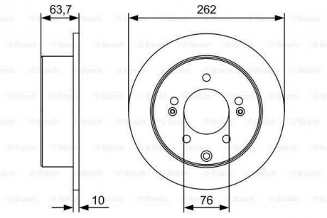 Диск гальмівний HYUNDAI/KIA K3/Soul/Yue Dong/i30/Elantra \'\'R \'\'1,6-2,0 \'\'08>> KIA Soul, Cerato BOSCH 0986479W12