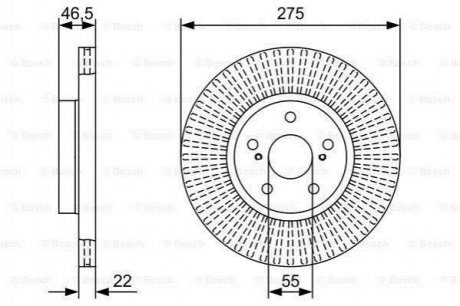 TOYOTA Диск гальм. пров. Corolla 1,6-1,8VVTi 07- Toyota Verso BOSCH 0986479W13