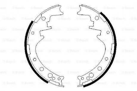 Купить Тормозные колодки барабанные TOYOTA Hilux/VW Taro -98 - снято с выр-ва Toyota Hilux BOSCH 0986487292 (фото1) подбор по VIN коду, цена 1238 грн.