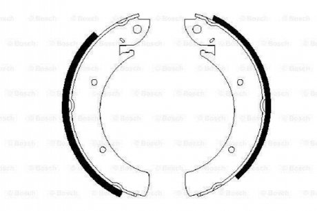 Колодки гальмівні (задні) Ssangyo Actyon/Hyundai Sonata 94- (254x57) (барабанні) BOSCH 0 986 487 648