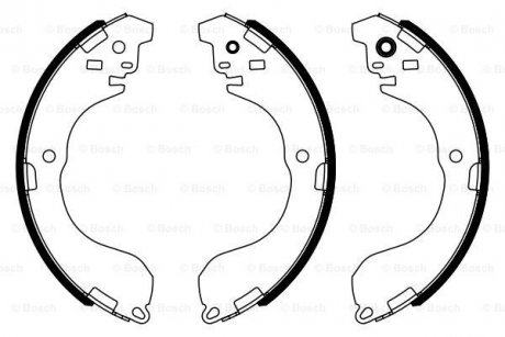 JEEP Тормозные колодки барабан.Avenger,Caliber,Compass,Patriot,Nissan Cube Dodge Avenger, Jeep Compass, Patriot, Nissan Micra, Dodge Caliber, Nissan Juke, Hyundai H-1 BOSCH 0986487962