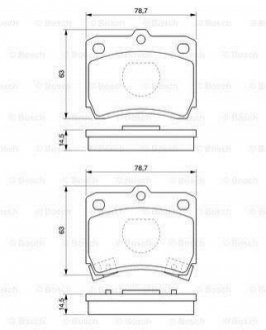 Гальмівні колодки передні. KIA PRIDE 1.1,1.3I 91- Ford Fiesta BOSCH 0986493550