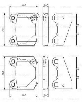 Купити Гальмівні колодки дискові Mitsubishi Lancer, Subaru Impreza BOSCH 0986494229 (фото1) підбір по VIN коду, ціна 1166 грн.