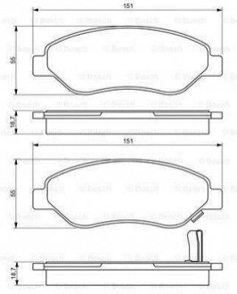 Купити Гальмівні колодки дискові Opel Corsa BOSCH 0986494345 (фото1) підбір по VIN коду, ціна 1414 грн.