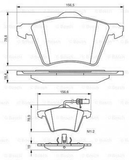 Купить Тормозные колодки перед. VW T4 (с датч.) Volkswagen Transporter BOSCH 0986494415 (фото1) подбор по VIN коду, цена 2503 грн.