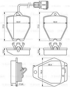 Купить VW Тормозные колодки передние (с датч.) Audi A8 2.5TDI/3.7 -02 Audi A8 BOSCH 0986494436 (фото1) подбор по VIN коду, цена 2656 грн.