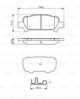 Купити Гальмівні колодки дискові Subaru Forester BOSCH 0986494445 (фото1) підбір по VIN коду, ціна 950 грн.
