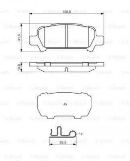 Тормозные колодки дисковые Subaru Forester SF, SG, Impreza "R BOSCH 0986494445