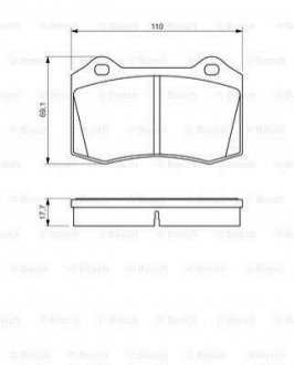 Гальмівні колодки задні. Jaguar S-Type, XK 02- Citroen DS3, Ford Focus BOSCH 0986494486