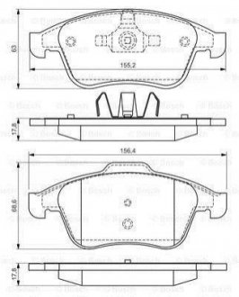 Колодки торм. пер. RENAULT Latitude 3,0dCi 11- BOSCH 0986494556