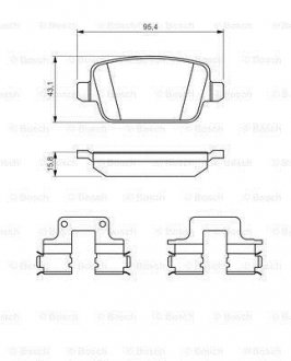 Гальмівні колодки дискові задн. (з пластинами) FORD Mondeo 06- VOLVO S80 BOSCH 0986494639