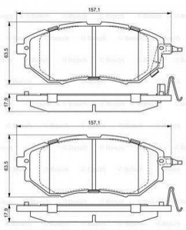 Колодки гальмівні (передні) Subaru Forester 08-/Legacy IV/V 03-14/Outback 03-/Impreza 12- BOSCH 0 986 494 679