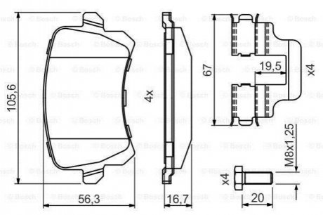 Купить ДИСКОВЫЕ КОЛОДКИ ЗАДНI ACCESSORIES Volkswagen Passat, Sharan, Tiguan, Audi Q3, Volkswagen CC BOSCH 0 986 494 731 (фото1) подбор по VIN коду, цена 1132 грн.