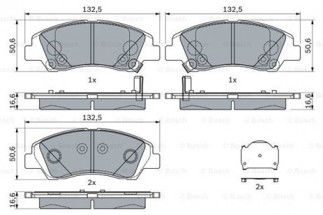 HYUNDAI тормозные колодки передние.Elantra,Matrix BOSCH 0986494760