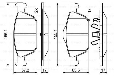 Тормозные колодки дисковые BOSCH 0986494785