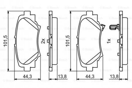 Колодки гальмівні (задні) Mazda 3 13- BOSCH 0986494803