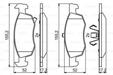 OPEL Колодки торм. пер. Corsa E 1,0-1,6 14- BOSCH 0986494824