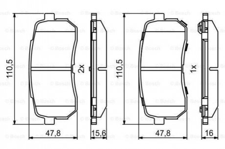 HYUNDAI Тормозные колодки задн. ix55,KIA BOSCH 0986494828