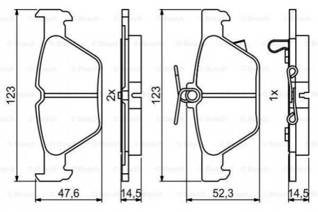 Колодки гальмівні (задні) Subaru Impreza 16-/Outback 15-/Legacy 09-14/Forester 18- Subaru Outback, XV BOSCH 0 986 494 836