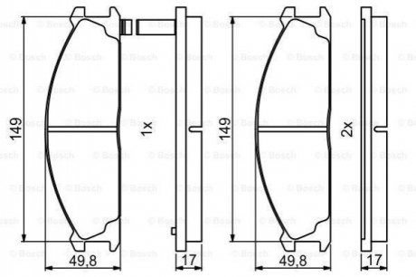 NISSAN Тормозные колодки передние Terrano Nissan Pathfinder BOSCH 0986494848