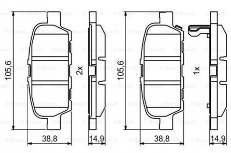 Гальмівні колодки дискові Nissan Leaf, X-Trail, Qashqai, Infiniti G, Nissan Murano, Infiniti FX, Suzuki Grand Vitara, Nissan Tiida, Renault Koleos, Infiniti EX, Nissan Teana BOSCH 0986494857