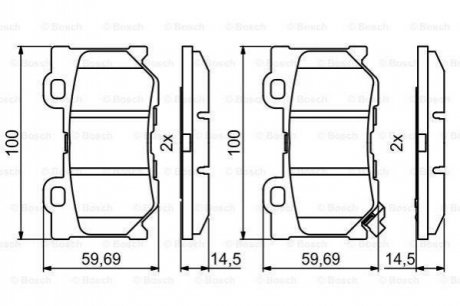 Гальмівні колодки дискові Infiniti FX, Q, G, QX BOSCH 0986494863