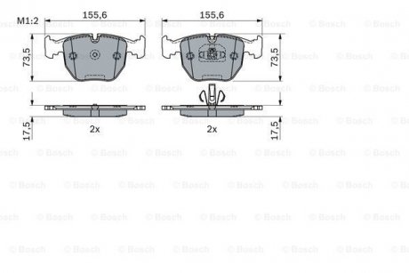 BMW К-т пров. гальм. колодок ROLLS-ROYCE Ghost. Wraith. Dawm BMW F01, F04 BOSCH 0986494918