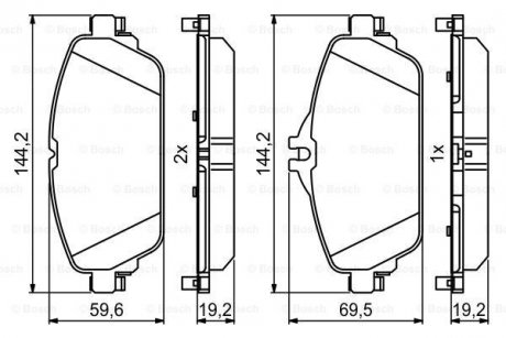 Колодки тормозные дисковые (комплект 4 шт.)) Mercedes W205, S205, C205, W213, S213, C124, C207, C238, A124, A207, A238 BOSCH 0986494951