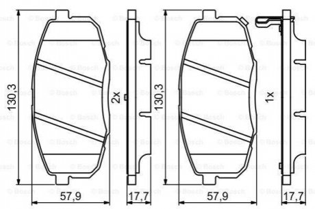 Гальмівні колодки дискові KIA Ceed, Pro Ceed, Hyundai I30, KIA Carens, Cerato BOSCH 0986494995