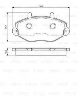 Гальмівні колодки перед. FORD Transit (диск 15&quot;) 94-00 BOSCH 0986495112