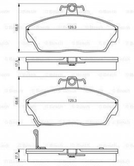 PRINT HONDA Колодки тормозные передние Concerto 1.5 16V 90-,Civic VI,VII,Rover 200,400,45,800 Honda Civic BOSCH 0986495233