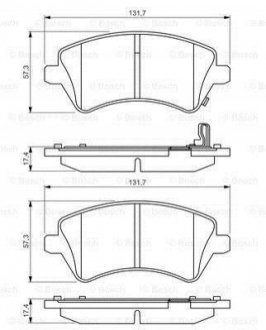 Гальмівні колодки дискові TOYOTA Corolla \'\'F \'\'>>02 PR2 BOSCH 0986495243