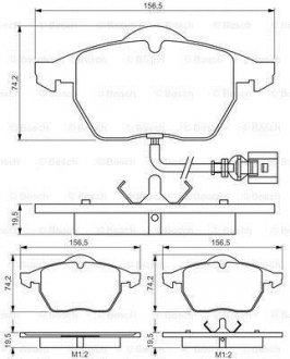 Купити Комплект гальмівних колодок - дискові Volkswagen Passat, Golf, Audi A3, Skoda Octavia, Audi TT, Volkswagen Bora, Seat Toledo, Leon, Volkswagen Polo, Seat Ibiza BOSCH 0986495249 (фото1) підбір по VIN коду, ціна 1058 грн.