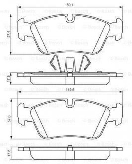 Купити Комплект гальмівних колодок - дискові BMW E90, E87 BOSCH 0986495276 (фото1) підбір по VIN коду, ціна 1209 грн.