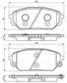 HYUNDAI Колодки гальмівні передні.IX55 BOSCH 0986495310