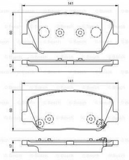 IA Тормозн.колодки передн. Ceed,Cerato 13-, Carens 1,7CRDi 13-,Hyundai i30,Grandeur BOSCH 0986495337