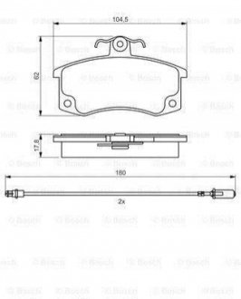 Купити Гальмівні колодки дискові BOSCH 0986495360 (фото1) підбір по VIN коду, ціна 964 грн.